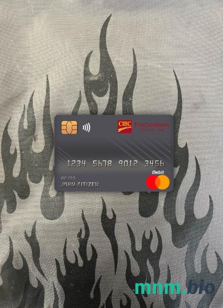Dominica Cibc first caribbean international bank master obciążyć card wygląd fotograficzny skan PSD + zdjęcie